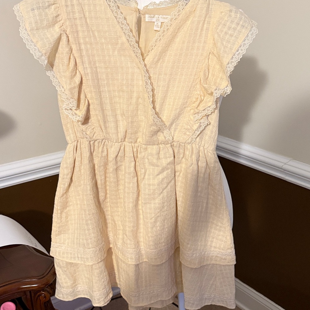 Chelsea & Violet Light Cream Ruffle Dress